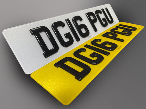 Single FRONT OR REAR 4D 3mm Laser Cut with 3D Gel Top Number Plates