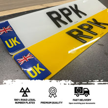 Load image into Gallery viewer, 3D Gel UK Number Plate with Union Jack Flag
