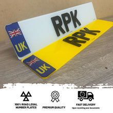 Load image into Gallery viewer, 4D Number Plates with 3D Gel Union Jack Flag
