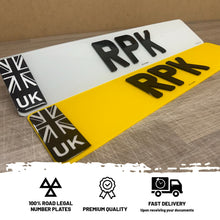 Load image into Gallery viewer, 4D Number Plates with 3D Gel Union Jack Flag