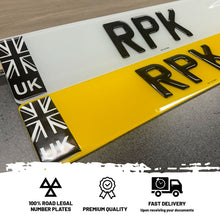 Load image into Gallery viewer, 3D Gel UK Number Plate with Union Jack Flag