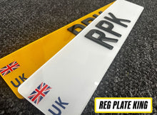 Load image into Gallery viewer, 3D UK Number Plate with Union Jack Flag/Valid to Drive in Europe/EU