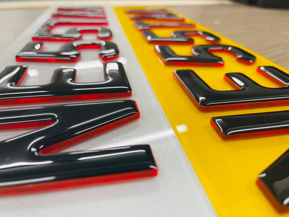 Red on sale number plate