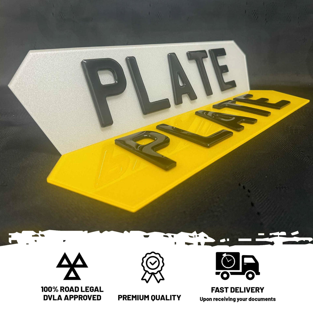 4D Gel Short hex number plates