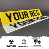 4D 3mm Acrylic Standard Number Plates Set