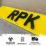 4D 3mm Acrylic Standard Number Plates Set