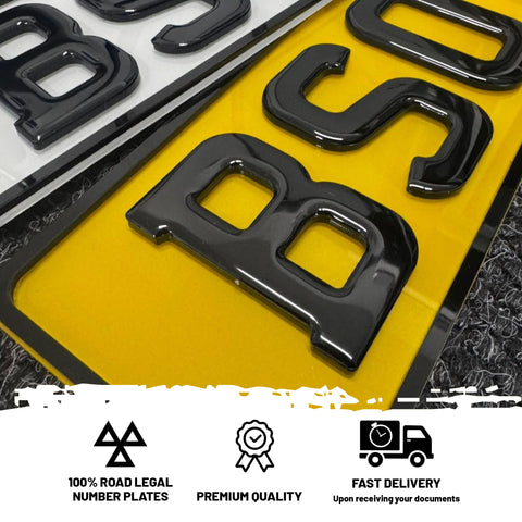 4D Laser Cut with 3D Gel Top Number Plates with a 4D Border