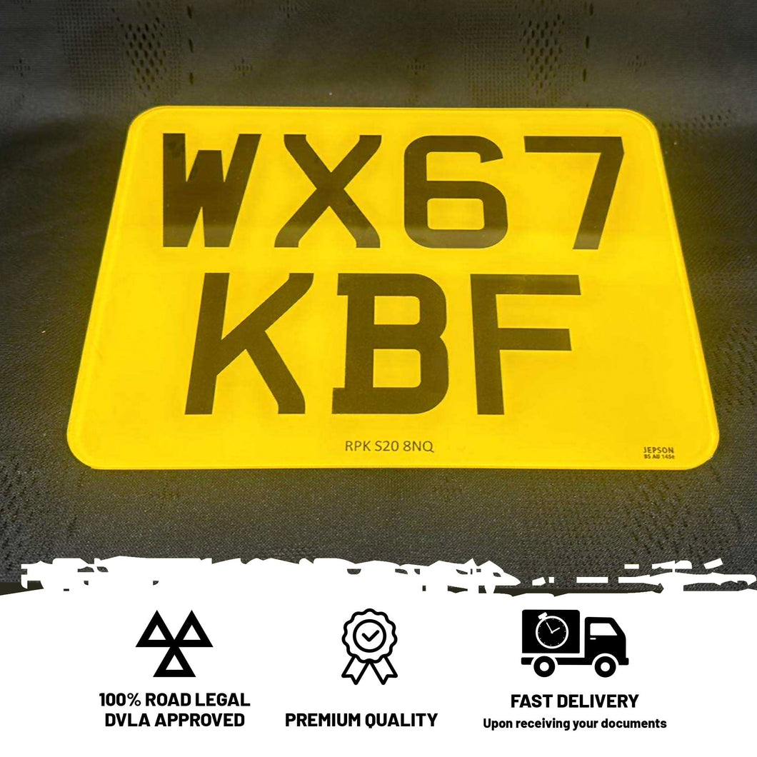 Printed Motor Bike Number Plates (9x7)