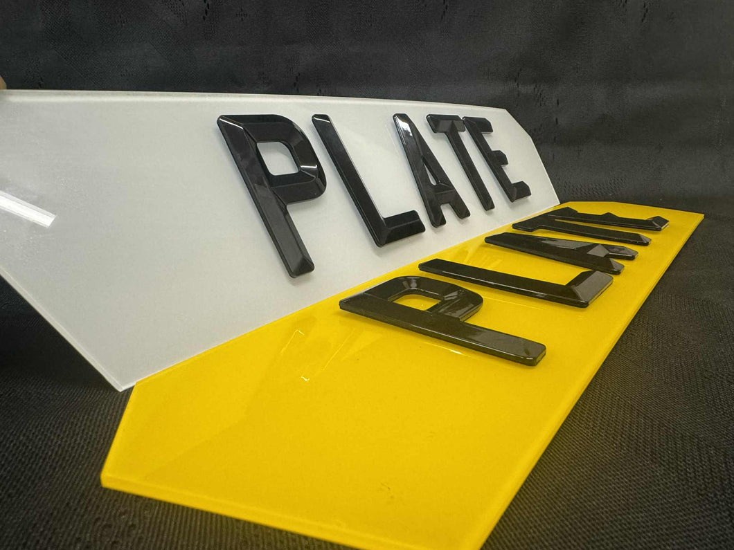 4D Retro/Bevelled Number Plates Full Size Hex