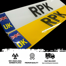 Load image into Gallery viewer, 3D Gel UK Number Plate with Union Jack Flag
