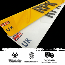 Load image into Gallery viewer, 4D UK Number Plate with Union Jack Flag/Valid to Drive in Europe/EU

