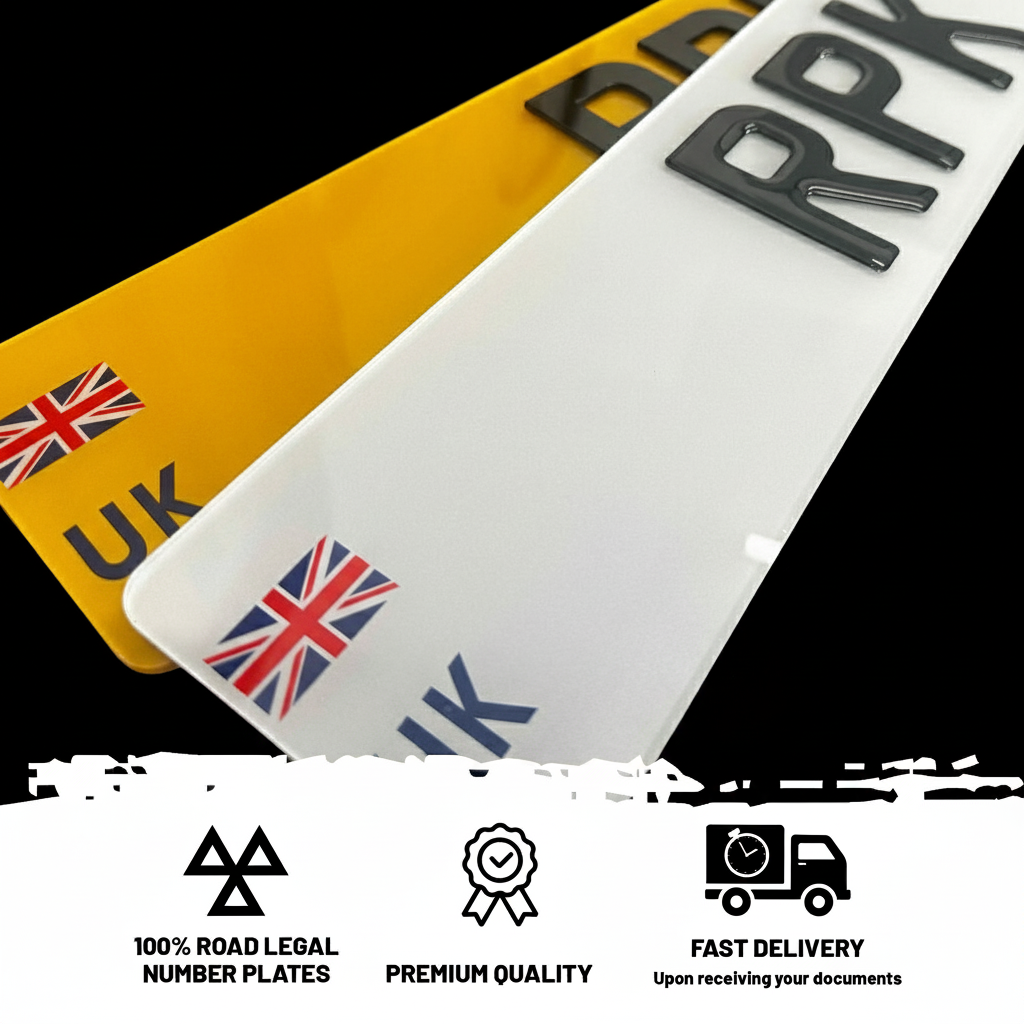 3D UK Number Plate with Union Jack Flag/Valid to Drive in Europe/EU