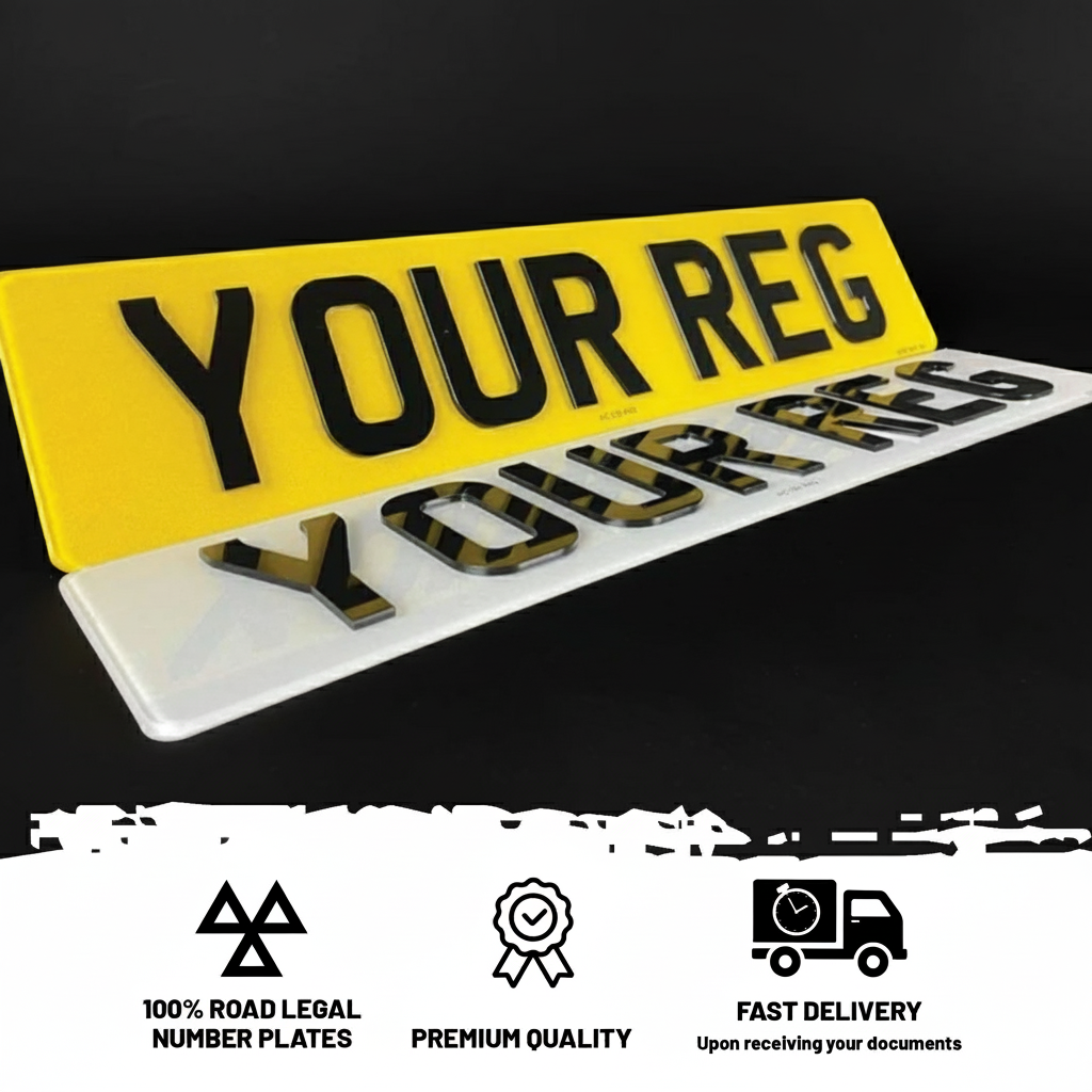 4D 3mm Acrylic Standard Number Plates Set