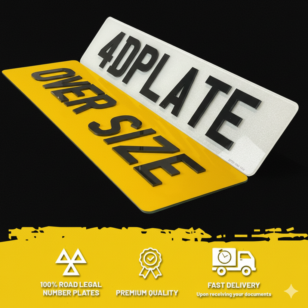 4D Range Rover, Bentley and Jaguar Oversized Rear Plate