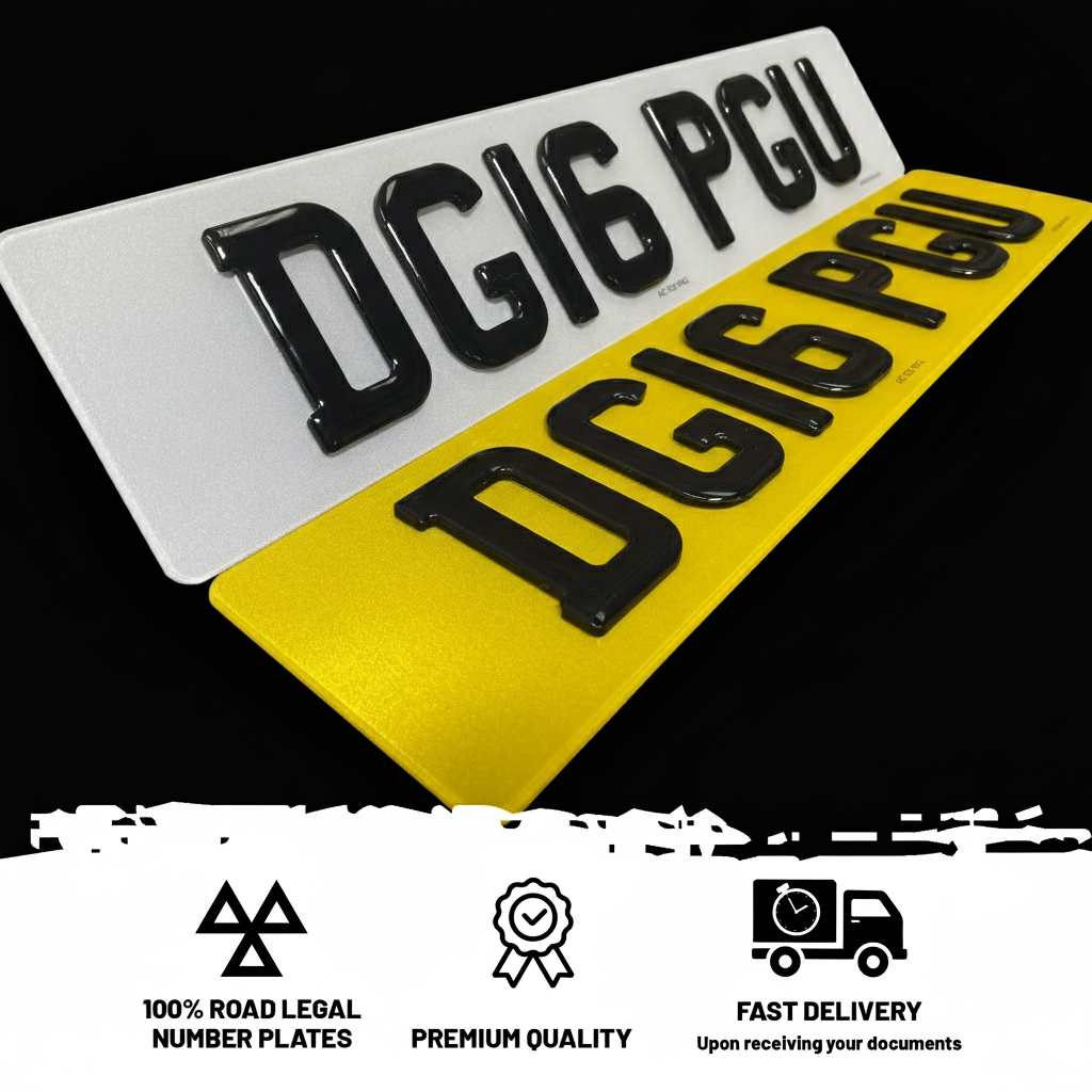 4D 3mm Laser Cut with 3D Gel Top Number Plates