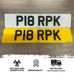 Printed Standard Number Plates