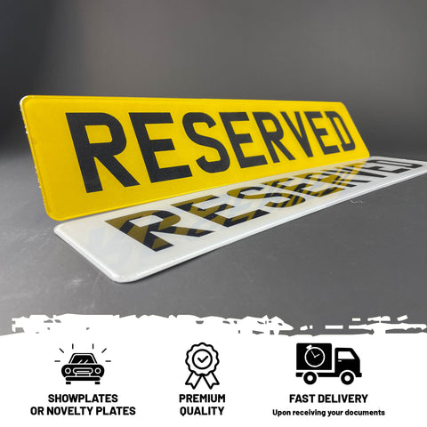 Printed Standard Show Number Plates