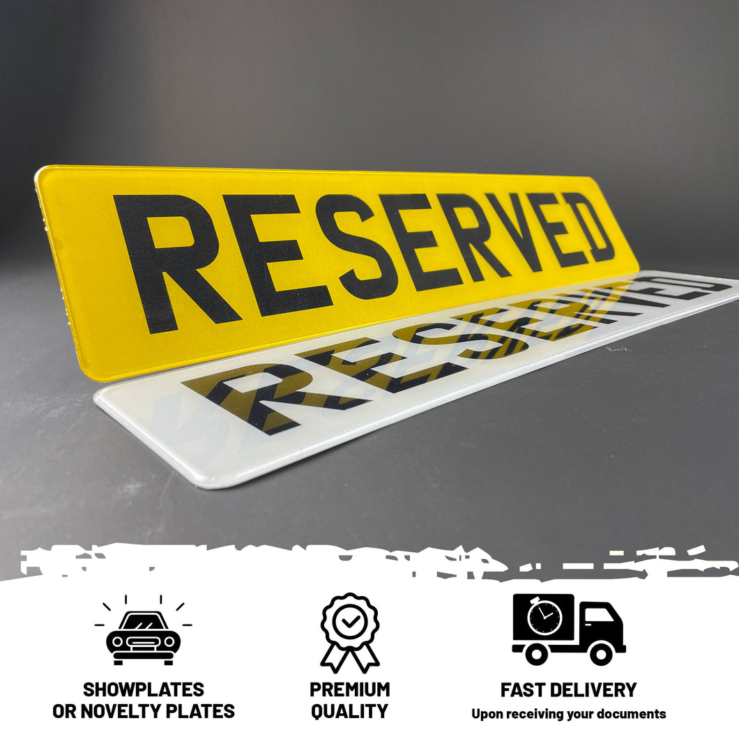 Printed Standard Show Number Plates