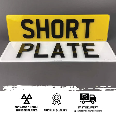 4D 3mm Acrylic Short Number Plates set
