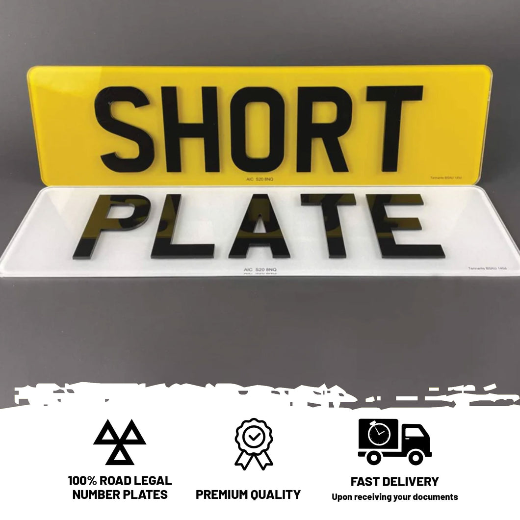 4D 3mm Acrylic Short Number Plates set