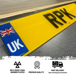 3D Gel UK Number Plate with Union Jack Flag