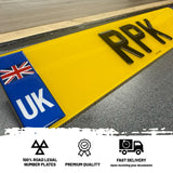 3D Gel UK Number Plate with Union Jack Flag