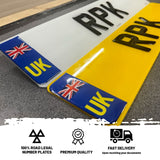 3D Gel UK Number Plate with Union Jack Flag
