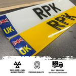 3D Gel UK Number Plate with Union Jack Flag