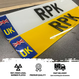 3D Gel UK Number Plate with Union Jack Flag