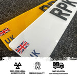 3D UK Number Plate with Union Jack Flag/Valid to Drive in Europe/EU
