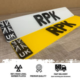 4D Number Plates with 3D Gel Union Jack Flag