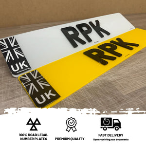 4D Number Plates with 3D Gel Union Jack Flag