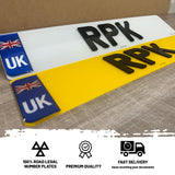4D Number Plates with 3D Gel Union Jack Flag