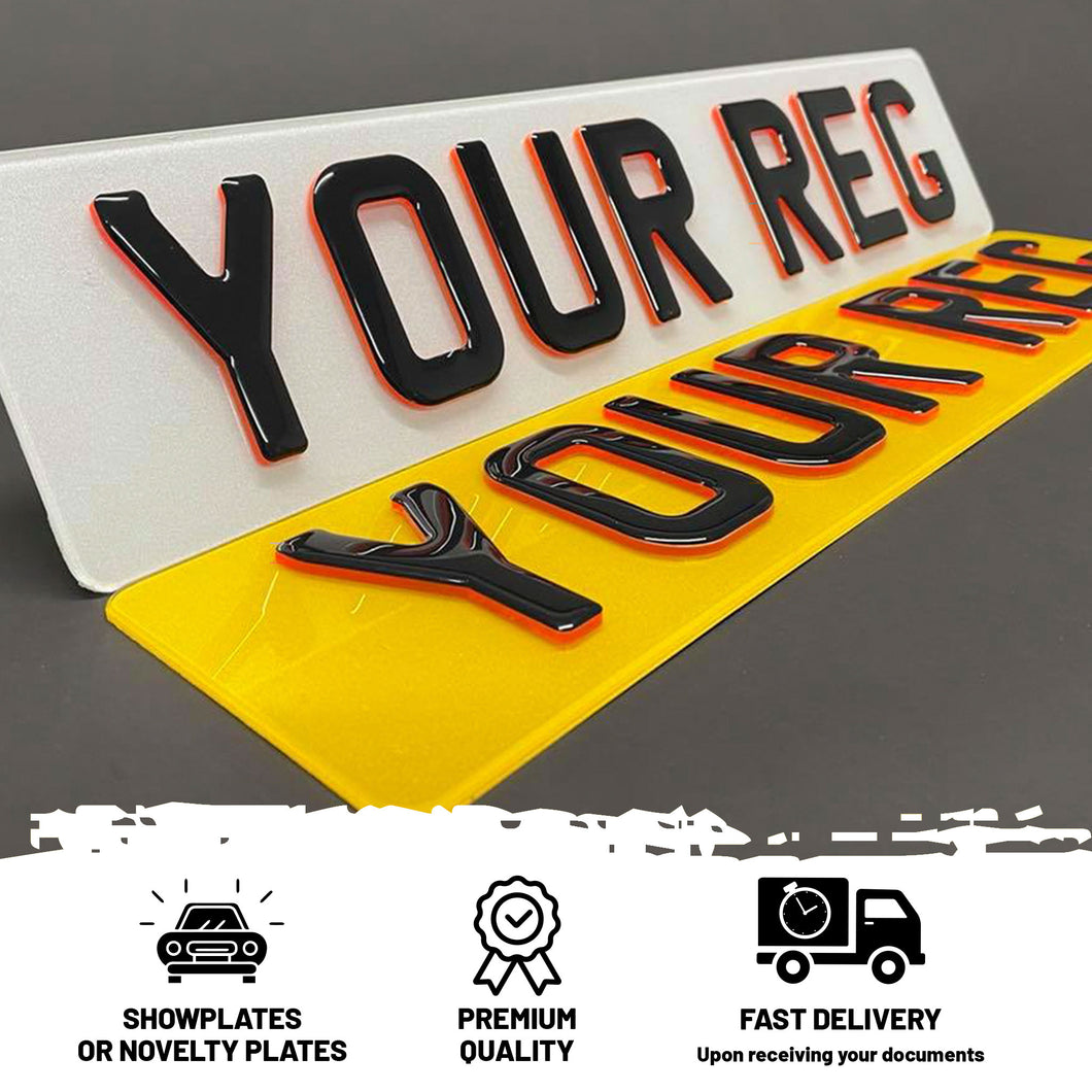 4D 3mm Neon Orange Plates with Gel