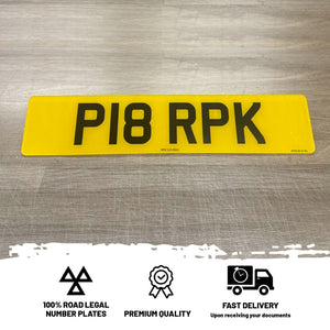 Printed Standard Number Plates
