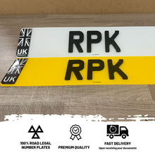 Load image into Gallery viewer, 4D Number Plates with 3D Gel Union Jack Flag
