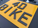 4D 3mm Acrylic Motor Bike Number Plates (9x7)